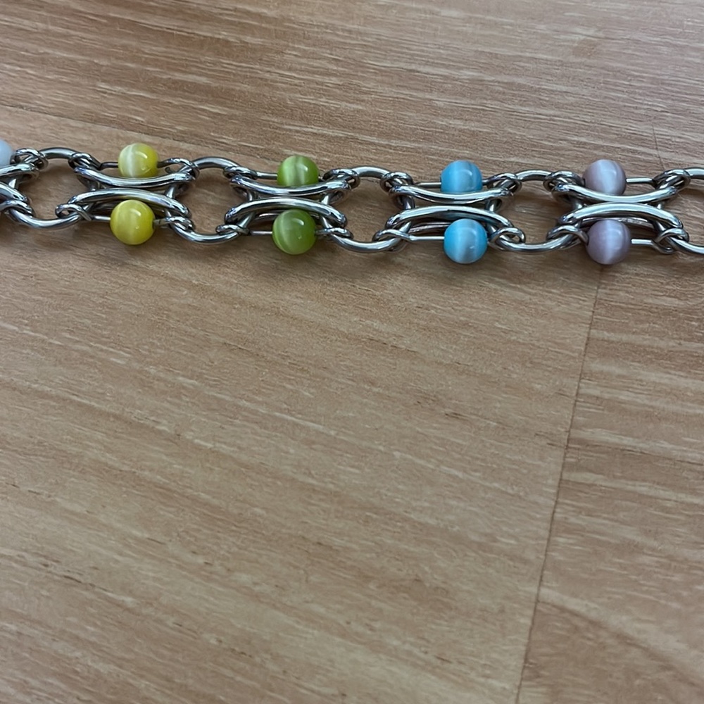 Silver beaded bracelet